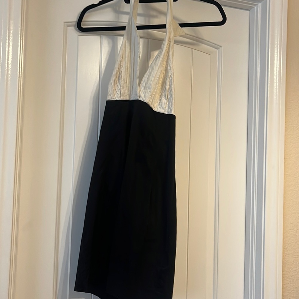 Halter top with collar mini dress